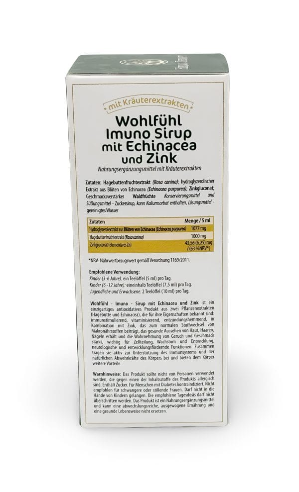 Wohlfühl -Imuno-Sirup mit Echinacea und Zink 200 ml – Bild 7