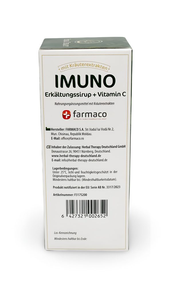 IMUNO Erkältungssirup mit Ingwer und Vitamin C 200 ml – Bild 6